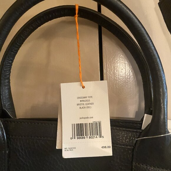 Jack Spade Black Full Grain Leather Tote/Laptop Bag - Picture 4 of 7